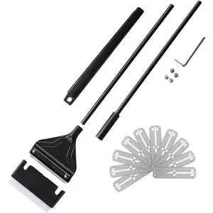 24.4" Algae Scraper for Glass Aquariums Fish Tank with 10 Replaceable Blades Adjustable Length Aquarium Cleaning Tools Kit