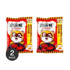 2 Pack Unif Classic Raccoon Crispy Noodles - Spicy Crab Flavor Snack, 35g Each