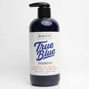 TRUE BLUE Sea Salt + Dark Musk Shampoo - Refreshing Mysterious Oceanic Aroma for All Hair Types - 12oz