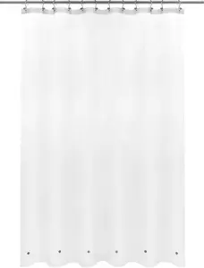 Frosted PEVA Shower Curtain Liner-Waterproof, PVC-free, 72"x72" standard size with 6 magnets and metal grommets. Durable perfect for any bathtub setup