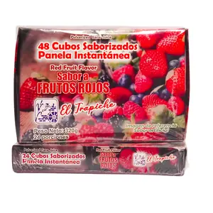 El Trapiche Panela Cubes Red Fruits Flavor 48 Count (320g / 11.29 oz) – Unrefined Cane Sugar Cubes – Imported from Colombia