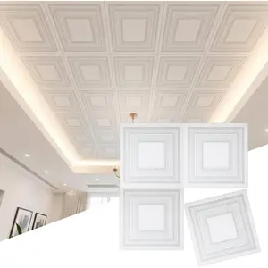 40 Pcs Foam Ceiling Tiles Covered 68.8 Sq.ft, Self-Ceiling Cover, Peel and Stick 3D Wall Panel, Waterproof Wallpaper DIY for Living Room, Bedroom, Home