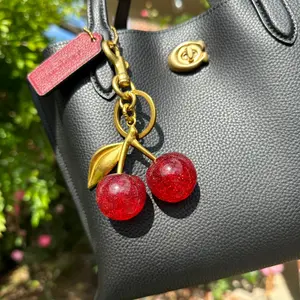 High quality Red Cherry Bag Charm Keychain
