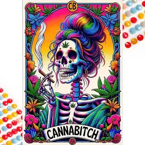 Skull & Letter Pattern DIY Diamond Arts Colorful Painting Kit without Frame, 5D Diamond Arts Colorful Painting Kit, Wall Art Decor for Home, Diamond Painting Kits