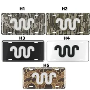 KING RANCH Camo License Plate v2, 12" x 6" Aluminum Vanity Tag for US Vehicles, best gift, Old School Bottomland Camo/ Duck Camo/ Woodland Camo Vanity Plate