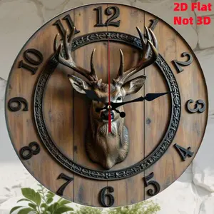 1pc Large Wall Clock Suitable for - Quartz Silent Non-Ticking Round Clock with Modern Minimalist Face, Battery- (Battery Not Included) - Elegant Decorative Timepiece for Living Room, Bedroom, Office,, 2D Flat