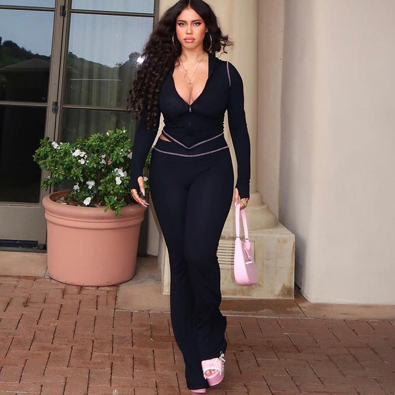 Sexy Leopard Print Sports Suit Women's 2025 Spring  New Long Sleeve Zipper Hoodie Crop Top & Long Wide-Leg Pants 2 Pieces Set Casual Party Club Elegant Wear Girls Clothes