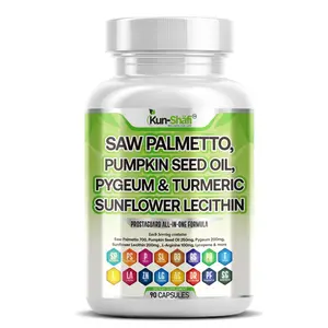 Saw Palmetto Prostate Support for Men with Pumpkin Seed, Pygeum, Turmeric, Ashwagandha & Sunflower Lecithin – With Lycopene & Vitamin D3 – 90 Capsules