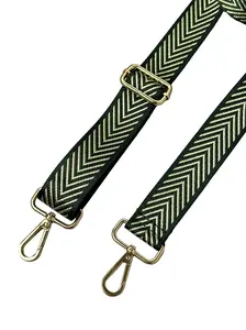 Adjustable Crossbody Strap - Black and Gold