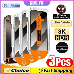 3Pcs Oleophobic Coating Dust Free Installation Privacy Screen Protector For iPhone 14 13 12 11 15 16 Pro Max XS X XR 7 8 16 Plus