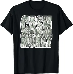 Men's Short-Sleeve Round Neck Stacks of Cash $100 Bills King Coin T-Shirt - Bold Streetwear Design, Casual Fashion Statement, Cool Menswear Top