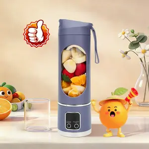 Ultimate Portable Juicer Blender, USB Rechargeable LED Display & Leak Proof Design for Smoothies & Liquid Diet, Makes Shakes & Baby Food in Seconds, On-The-Go Perfect Travel Mate Cup Juicer & Fresh Juice Maker, Compact Blender for Home & Outdoor Camping