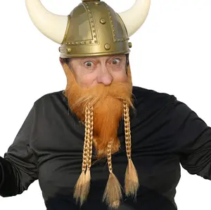 City Costume Wigs Realistic Self Adhesive Fake Viking Beard Professionally Pre-Styled Braided Beard - 6 Natural Colors