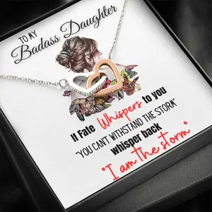 Christmas, To My Badass daughter necklace | jewelry for daughter | teenage daughter gifts | daughter gift from mom and dad | Badass Necklace, Necklace With Meaningful Message Card Inside