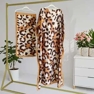 Women's Floral Print Long Dress & Scarf Set, Boho Casual Shawl Dress & Scarf Set for Beach Vacation Holiday, Ladies Clothes for All Seasons