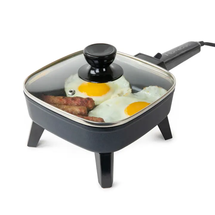 HomeCraft 7-Inch Single Corded Electric Non-Stick Skillet - Multifunctional Cooker with Adjustable Temperature, Easy-Plug Design, Dorms HomeCraft 7-Inch Single Corded Electric Non-Stick Skillet - Multifunctional Cooker with Adjustable Temperature, Easy-Plug Design, Dorms