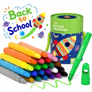 【Buy 1 Get 1】Twist Rocket Crayons for Toddlers: 24/18/12 Non-Toxic Washable Colors with Storage Bucket. Ultra-Smooth, Easy-to-Hold Art Supplies & Precision Pens for Kids 1-8. Great Markers & Toys! summerwins. Coloring  Colorful Paper erial, Toddler Gifts