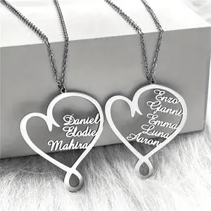 Personalized Heart Family Name Necklace