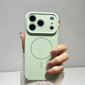 Stylish Classic Liquid Silicone Magnetic Phone Case, Shockproof and Supports Wireless Charging. Compatible with iPhone 17 Pro Max, 17E, 17 Air, 16 Pro Max, 16E, 15 Pro, 14 Plus, 13 & 12 Series. Fashionable Creative Design, Unisex.