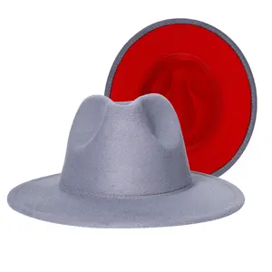 OIDEA Fedora Hat for Women Men Two-Tone Cotton Felt Panama Hat with Adjustable Inner Drawstring, Unisex Classic Design
