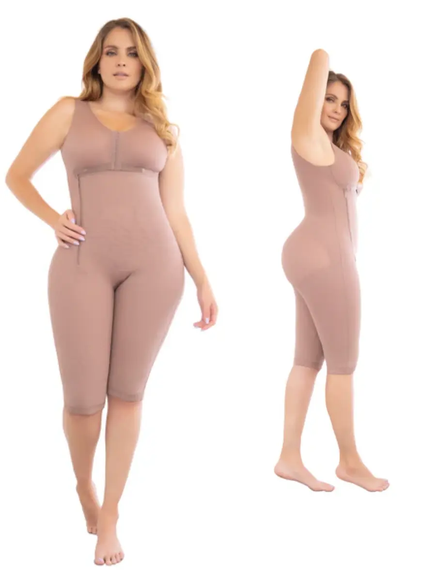 High Compression Knee-Length Shaper with Sleeves & Built-In Bra | Ref. 09010 | Faja postoperatoria quirúrgica