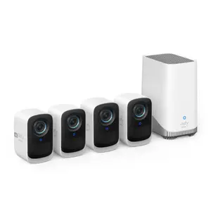 eufy security eufyCam S300(eufyCam 3C)4-Cam Kit, Security Camera Outdoor Wireless, 4K Camera, Expandable Local Storage, Face Recognition AI, Spotlight, Color Night Vision, 2.4GHz Wi-Fi, No Monthly Fee｜Spingtok
