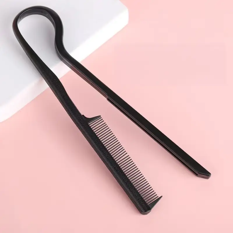 Professional V-Shaped Hair Comb, Durable Abs Plastic, Ideal for Salon & Home Use, Straightening & Styling Tool, Easy-To-Clean Design, Hair Styling Brush, Hair Straightener Brush, Hair Styling Combs, Hair Care Comb, Hairstyling Comb, Hair Styling Tools