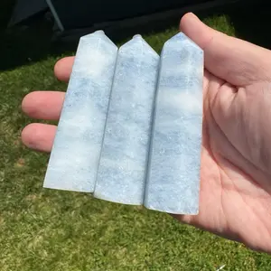 One Blue Calcite Point | Crystals, Towers, Sparkly Crystals