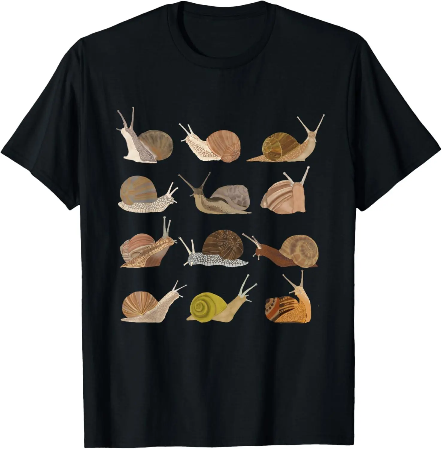 Women's Snail Graphic T-Shirt, Casual 100% Natural Cotton Shortsleeve Round Neck Top for Daily Streetwear Fashion, Fabric