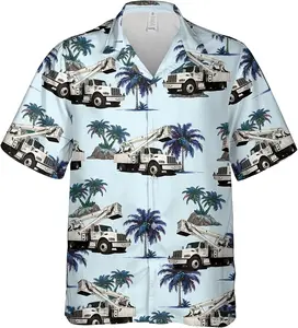 Lineman Hawaiian Shirt for Men - Proud Job Button Down Mens Womens Hawaiian Shirts Lovers Gift Short Sleeve Hawaii Shirt Summer Beach Shirts