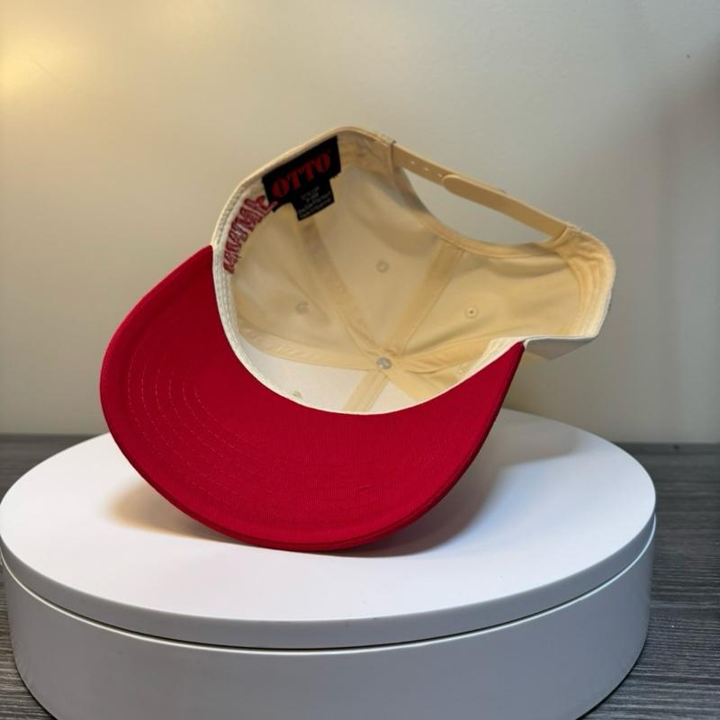 Mente Millonaria Hat - Natural & Red Trucker Cap with Embroidered Logo for Men and Women