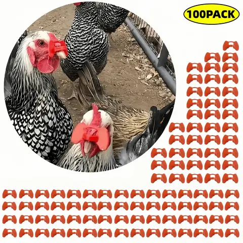 Pinless Chicken Peepers Anti-Peck Glasses for Poultry Flock, Reusable PP Blindes Eye Cover for Feather Pecking and Egg Eating Control, Injury-Free Hen Sight Blinders for 1.1-4.5lbs Medium-Sized Birds, 100pcs
