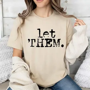 Let Them Minimalist Quote T-Shirt Mental Health Healing Era Distressed Tee