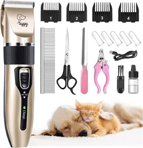 Professional Dog Grooming Kit - Cordless Low Noise Dog Clippers for Grooming Thick Coats - All Pet Safe Cat Hair Trimmer - Pet Grooming Kit Includes Dog Hair Clippers, Nail Trimmer & Shears