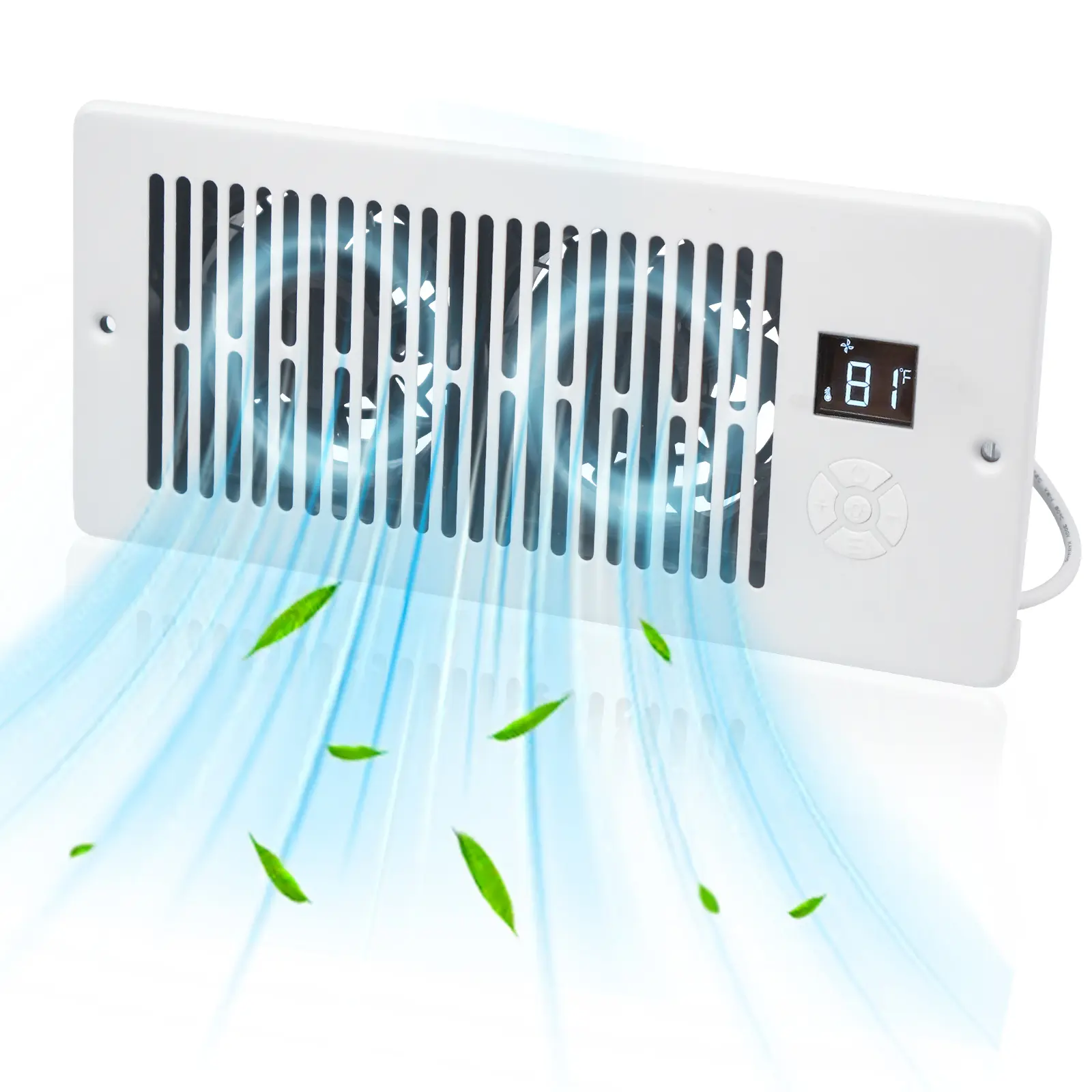 Register Booster Fan for 4” x 10” Register Holes, Improves Heating & Cooling Vents,window fan, 10-Speed Quiet Ventilation Fan with Thermostat , Negative Ion Air Vent Booster, Enhances Airflow & Home Comfort Heating circulation Warm Air Mode