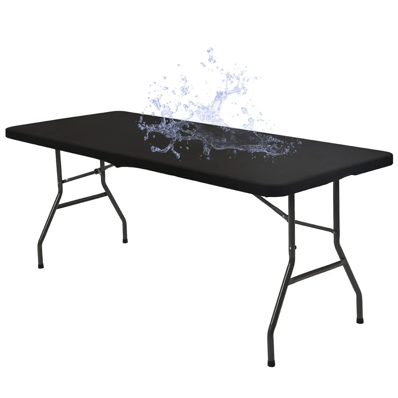 1 6 10 Pack Stretch Fabric Table Top Cap Cover, fits 4ft/5ft/6ft/8ft Tables, Spandex Table Covers Washable Elastic Universal Rectangle Tablecloth Prot