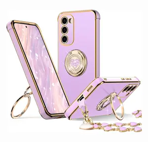 XYZ for Samsung Galaxy S20 21 22 23 24 25 Plus Ultra Case with Stand, with Double Ring, Women Girls Bling Luxury FashionProtective Cover Christmas Gifts Phone Case Heart Shockproof Cellphone