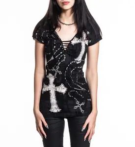 Affliction Women's T-shirt Rosary Of Life