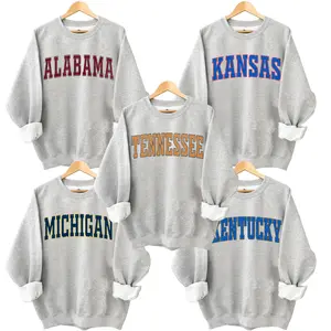 Vintage College Varsity Sweatshirt, Ash Grey Crewneck, Classic Preppy Streetwear Pullover, Unisex S–5XL, Streetwear Outfit, Retro College Shirt