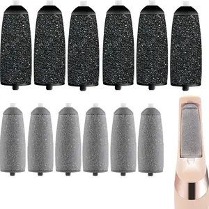 [USA Stock] - 12 Pack Replacement Roller for Flawless Pedi, Replacement Head Refills Compatible with Finish Touch Flawless Pedi Electronic Tool File,6 Extra Coarse & 6 Regular Coarse