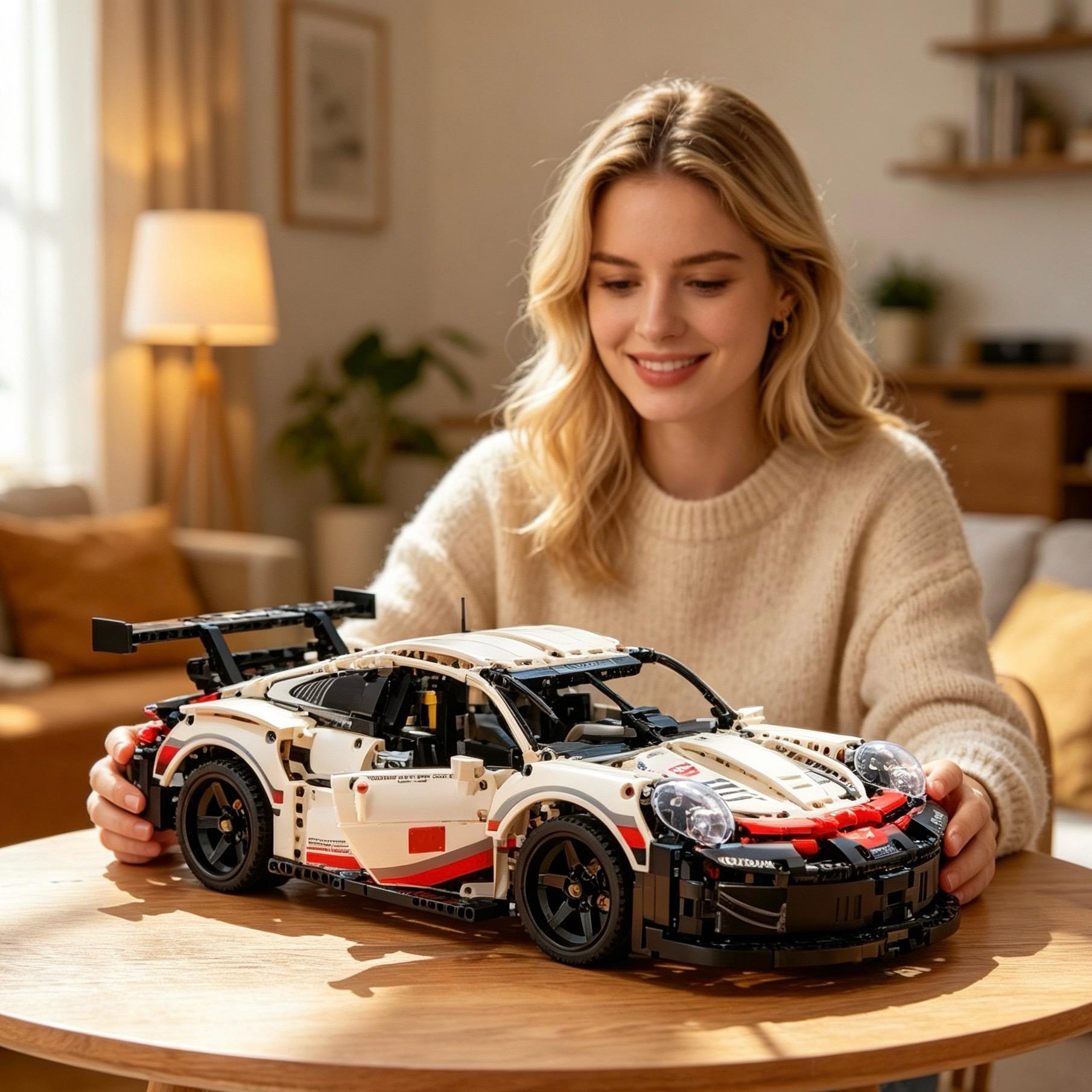 20 inches car building set, 1580 pieces, Race Car Model Kit - Building Set for Adults, Ages 18+ with Realistic Features - Gift for Birthdays #Summervibes