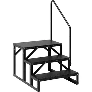 [NEW] Garvee 3 Step RV Steps with Handrail, 660 Lbs Heavy-Duty Camper Entry Stairs, Anti-Slip Portable Steps for Travel Trailers,Mobile Home,Outdoor Camping with Non Slip Assist Handrail
