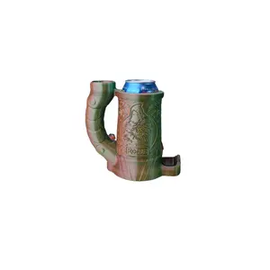 Rogue Crest Dice Tower Can Cozy-DND Dice Cup 18 - NW - orange/green/blue