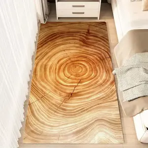 1pc Wood Grain Tree Rings Pattern Fluffy Minimalist Area Rug Polyester 100% Flannel Carpet Non-Slip Rectangle Floor Mat for Living Room Bedroom Kitchen Office Entryway Bedside Rug Washable Car Carpet Mats Christmas Thanksgiving Gift