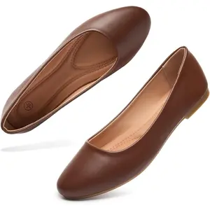 Women's Flats Shoes Ballet Flats Dress Shoes Comfortable PU Leather Slip on Shoes for Women
