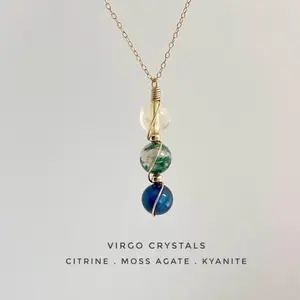 Handmade Zodiac Crystal gemstone necklace Unique Birthstone Healing Reiki Crystal perfect gifts for women