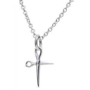 Women's Scissors Cross Necklace- Matthew 10:30