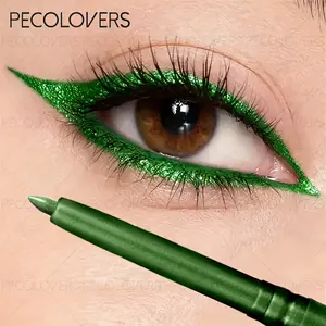 [Waterproof Green Eyeliner Pen] 1pc Waterproof Green Eyeliner Pen, Smooth Application Not Drying, Effortlessly Achieve Charming Eyes, Beginner-Friendly, Trendy And Bold Eye Makeup, Eye Makeup Products