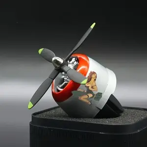 P47 Thunderbolt Fighter Aircraft Car Air Freshener, Car Fragrance, In-Car Vent Aroma Diffuser, Rotating Propeller Ornament, Mechanical Aesthetic Design