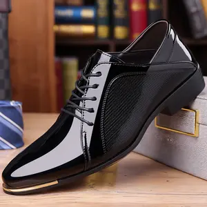 Stylish Men’s Dress Shoes – Sleek Pointed-Toe Shiny Lace-up Oxfords in Black & Brown Boy Footwear Comfort  Decor men shoes Closed Active dealsforyoudays